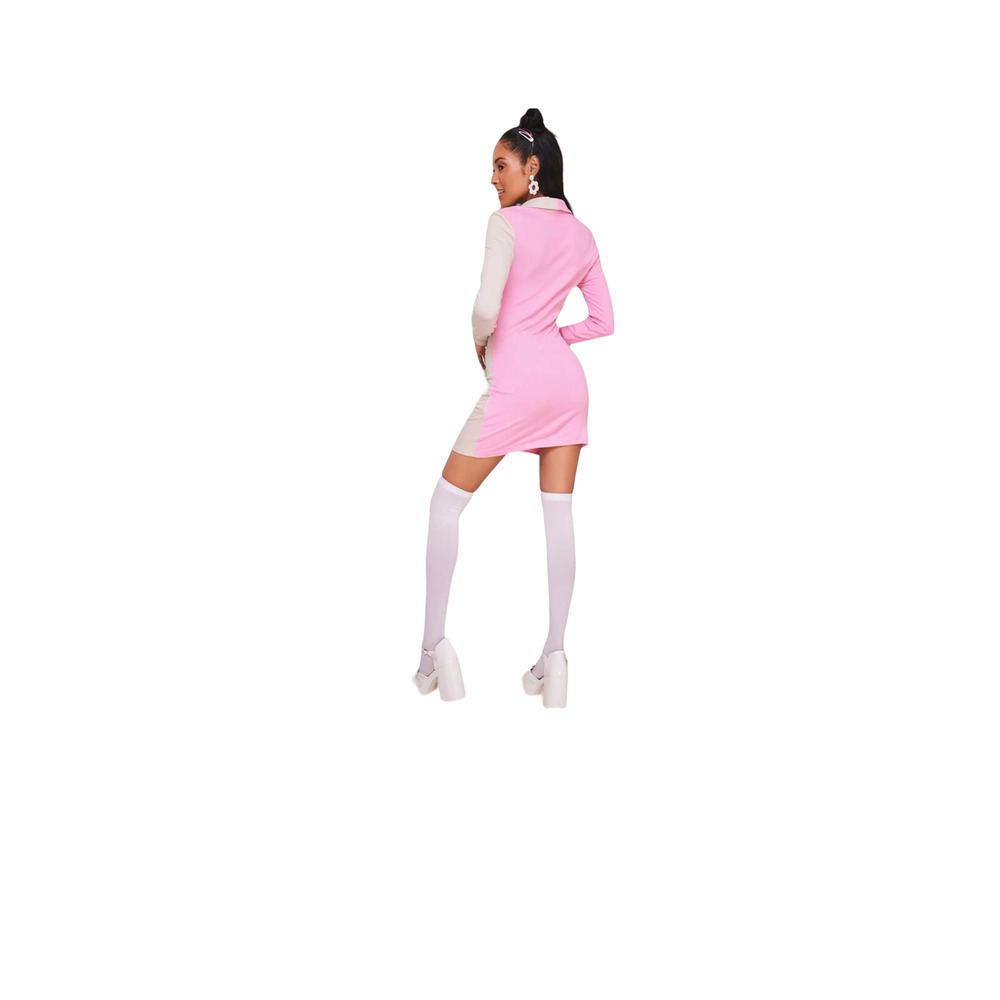 HELLO kitty and friendsEmbroidered detail color block ruched bodycon dress - Picture 2 of 2